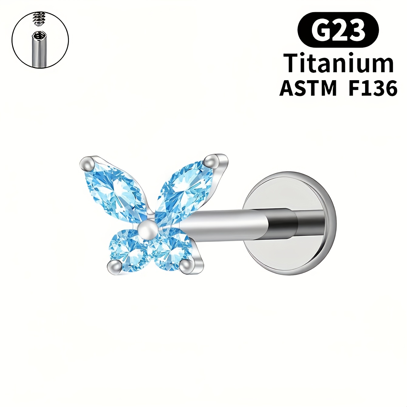 Women's Exquisite Titanium Alloy Butterfly-Shaped Cartilage Earring